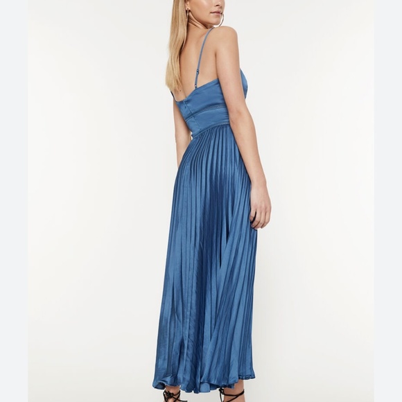 Bardot Blue Pleated Midi Dress US size 6 - Picture 3 of 5